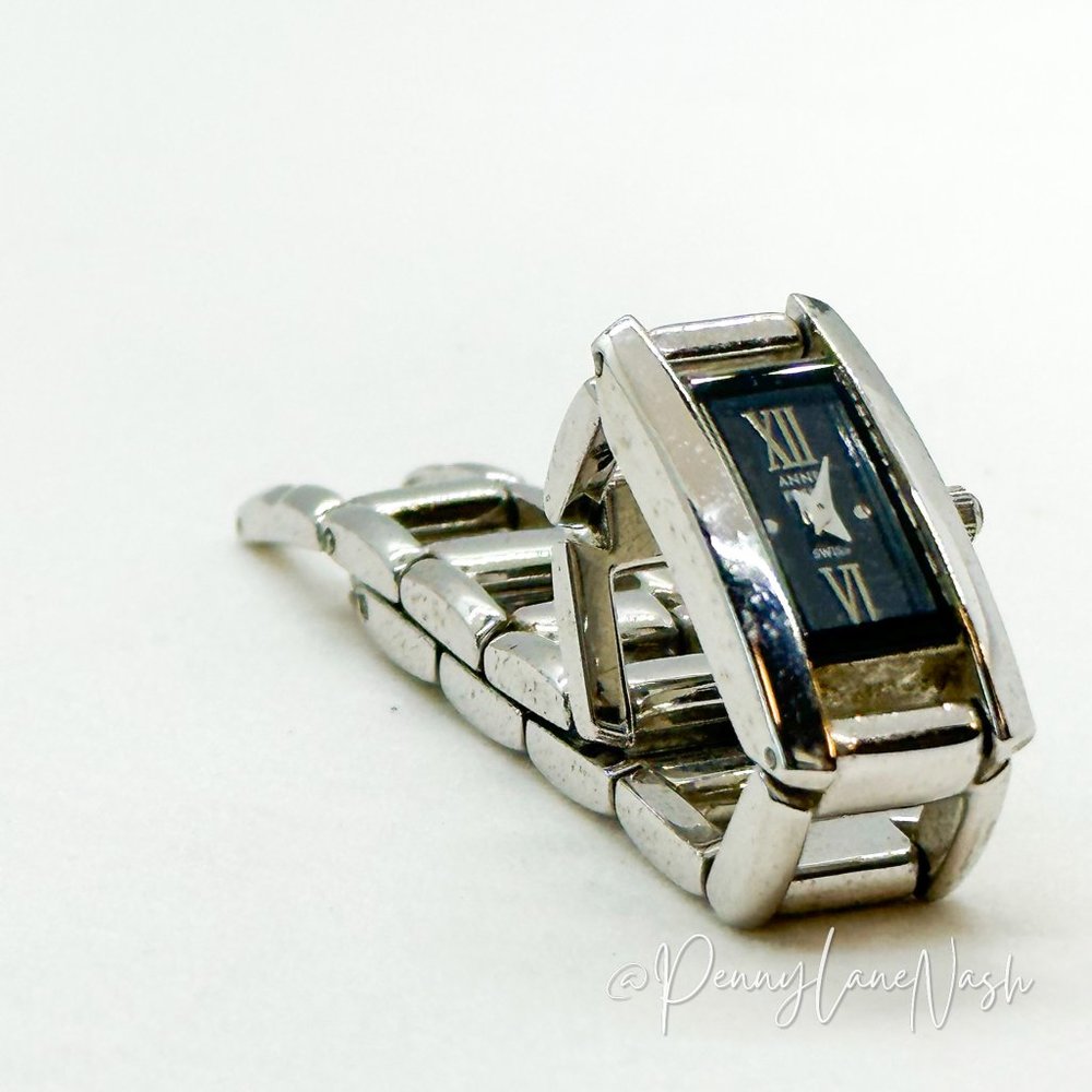 Anne Klein 12/6736 Silver & Black Swiss Movement Watch - Picture 3 of 8